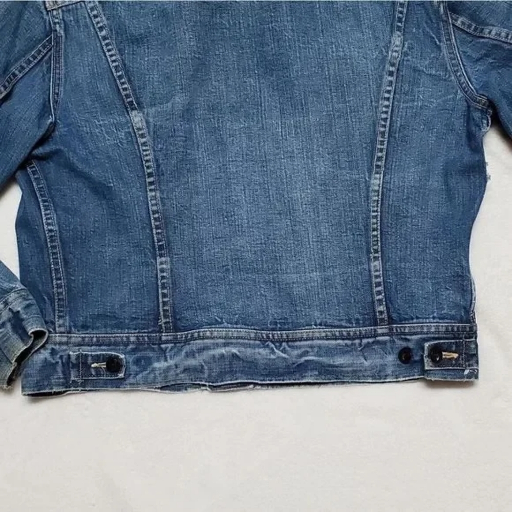 1960s Vintage Lee Sanforized 101-J USA Union Made Distressed Denim Jacket - Picture 13 of 16